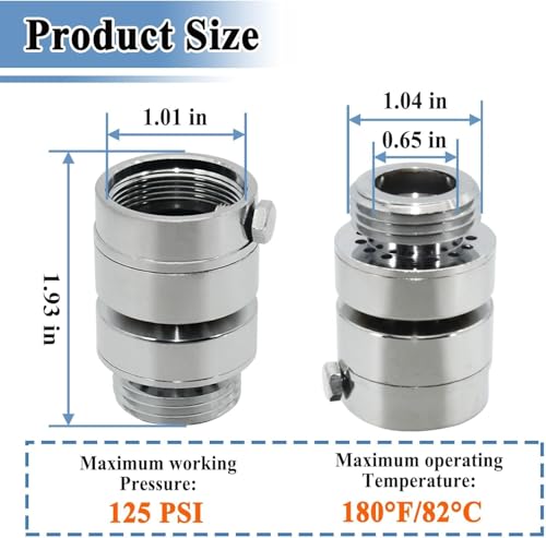 Ebrmeiwo 2Pcs PK1390 Self Draining Vacuum Breaker Replacement Outdoor Faucet Adapter 101 Inner Diameter - Image 3