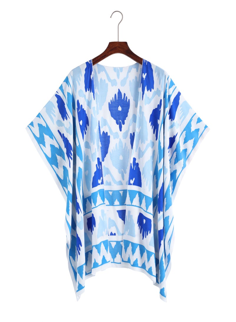 Loquat Floral Print Cardigan Boho Bikini Cover Up Beachwear  - Image 4