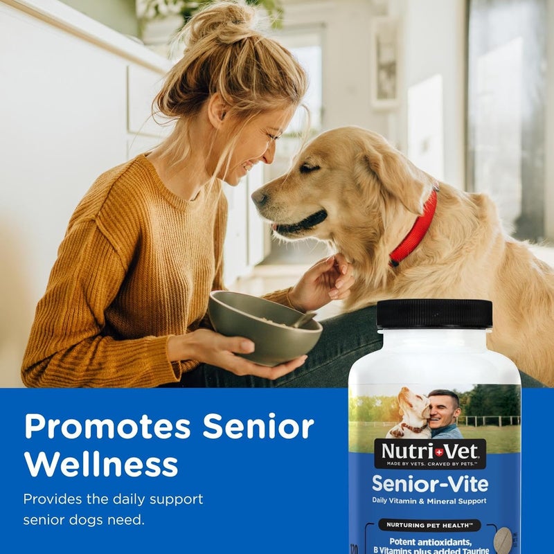 nutri vet Nutri-Vet Senior-Vite Chewables for Dogs - Daily Vitamin and Mineral Support for Senior Dogs - 120 Count - Image 2