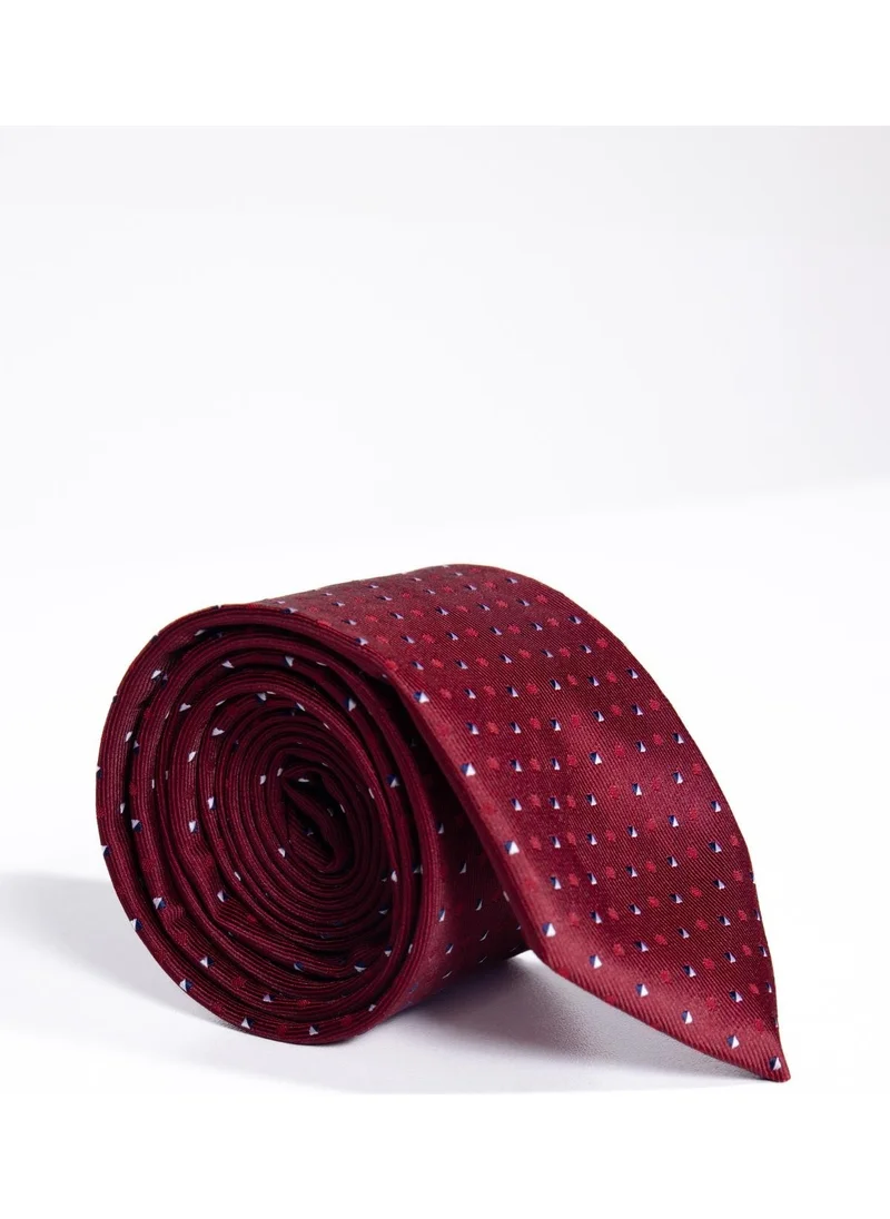 Tudors Classic Patterned Red Tie with Pocket Handkerchief