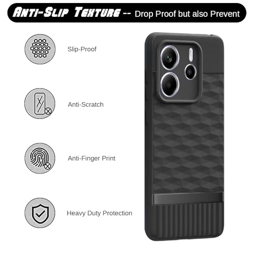 Casotec Shockproof Case for Mi Redmi Note 14 5G | Full Camera Protection | TPU Flexible Back Cover for Mi Redmi Note 14 5G (Matte Black) - Image 5