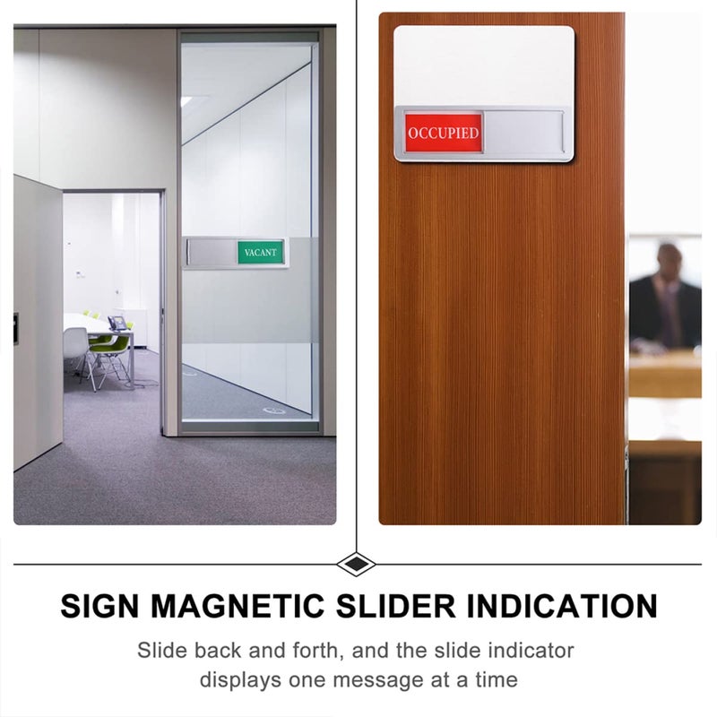 2Pcs Magnetic Vacant Occupied Signboard For Restroom Office Privacy Slider Scratch Resistant - Image 4