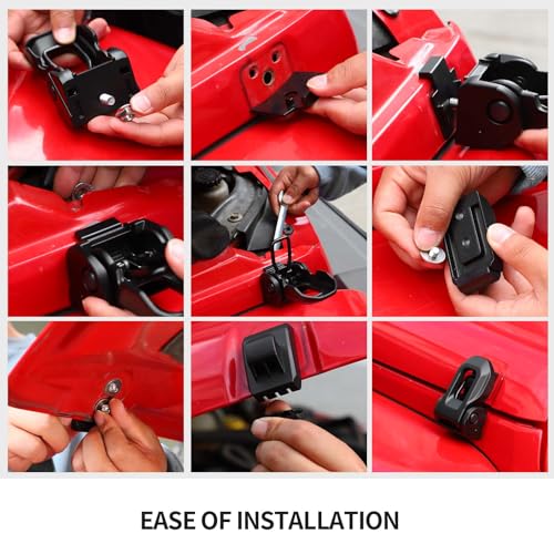 Hoolcar Hood Latches Hood Lock Catch Compatible with Jeep Wrangler JK JKU JL JLU & Jeep Gladiator JT 2007-2024, Black - Image 5