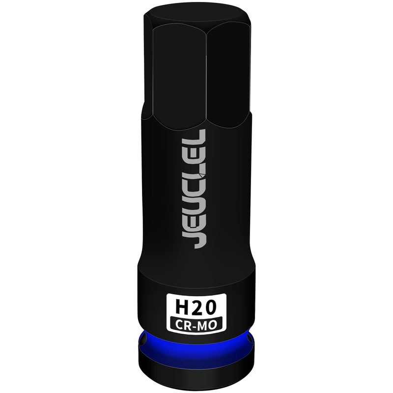 JEUCLEL 20mm Hex Impact Bit Socket H20 12Inch Impact Drive Allen Socket CrMo Steel Lengthen Hex Screwdriver Adapter for Electric Ratchet Wrenches Fastening Screws