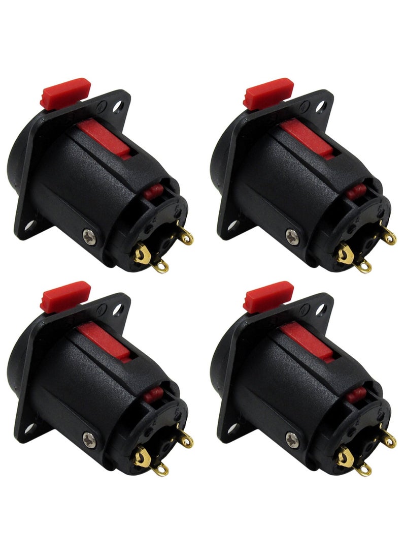 CESS CESS Black 1/4" Jacks TS and TRS Panel Mount Jack Locking Style D Series Size - 1/4 Inch Female Stereo and Mono/TRS and TS Audio Socket - 6.35mm Stereo and Mono Socket (4 Pack)  - Image 2