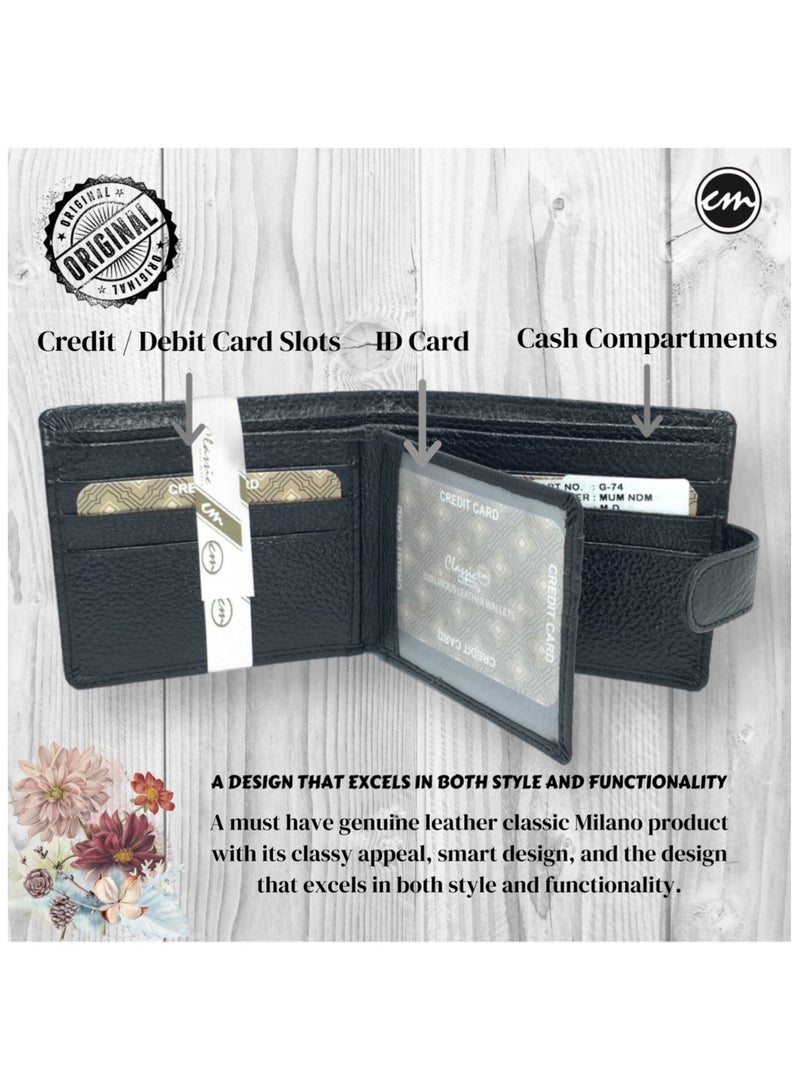 Classic Milano Classic Milano Wallet for Men - Genuine Leather Card Holder Wallet, RFID Blocking Bifold Mens Wallet with Coin Pouch, Slim Wallet for Men, Durable Man Wallet - Ideal Gift  - Image 3