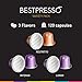 Bestpresso Coffee For Nespresso Original Machine 120 Aluminum Pods Certified Genuine Espresso Variety Pack Pods Compatible with Nespresso Original Intense Variety Pack - Image 4