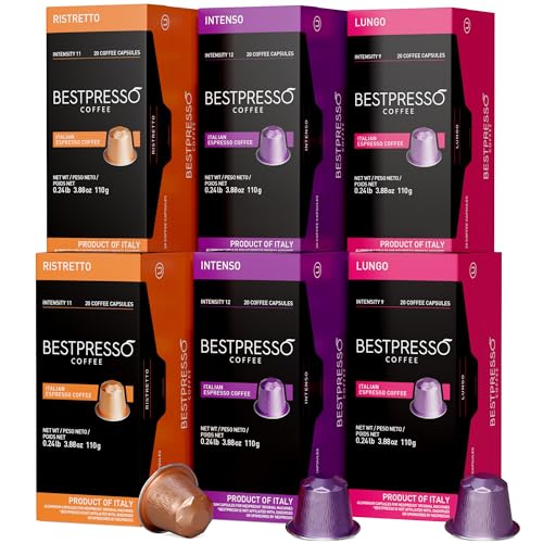Bestpresso Coffee For Nespresso Original Machine 120 Aluminum Pods Certified Genuine Espresso Variety Pack Pods Compatible with Nespresso Original Intense Variety Pack - Image 1