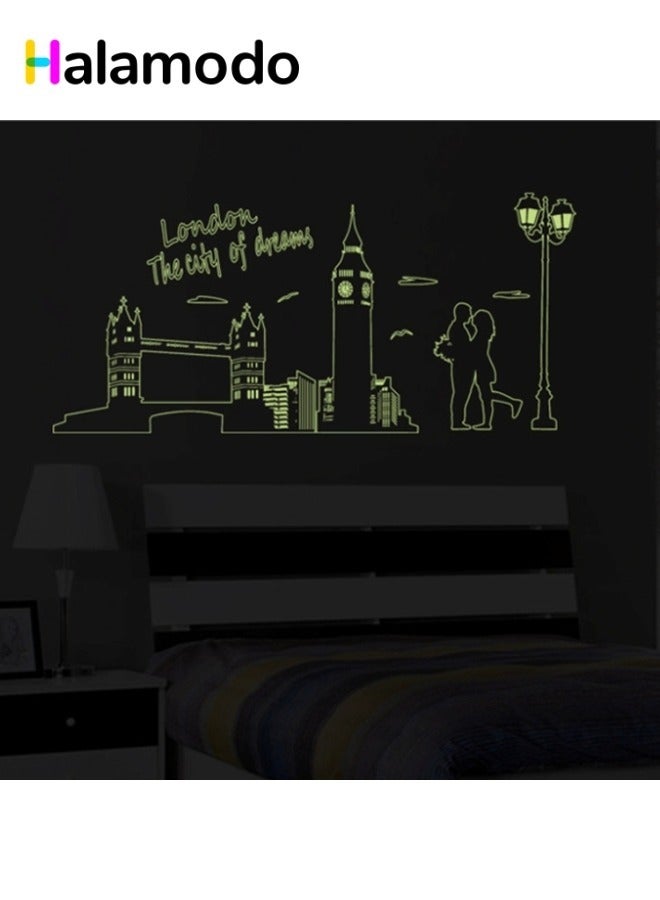 HALAMODO London Luminous Removable PVC Creative Combination Stickers Study Bedroom Living Room Beautification Decorative Wall Stickers - Image 2