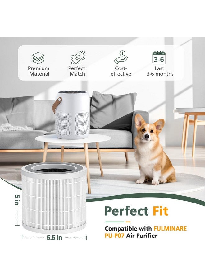 isinlive 2 Pack P07 True HEPA Replacement Filter Compatible with FULMINARE PU-P07 Air Purifier, 3-in-1 H13 True HEPA Filter Replacement (Not Fit for PU-P05 Air Purifier) - Image 3