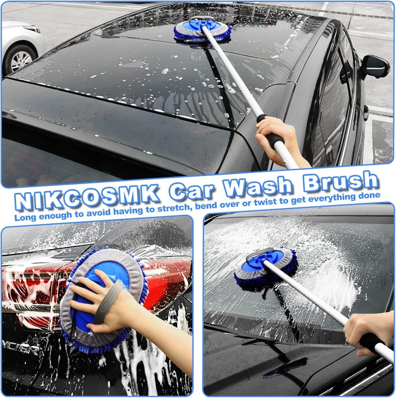 NIKCOSMK 62'' Car Wash Brush Kit with Long Handle - Image 2