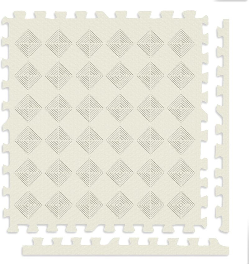 Play Platoon Large Kids Mats for Floors, 9 Tile 72 x 72 inch, Extra-Thick Interlocking Tiles, 24 x 24 in. Puzzle Mat Pieces with Border, Non-Toxic, Neutral Playmat Rug for Toddlers & Children - Image 1
