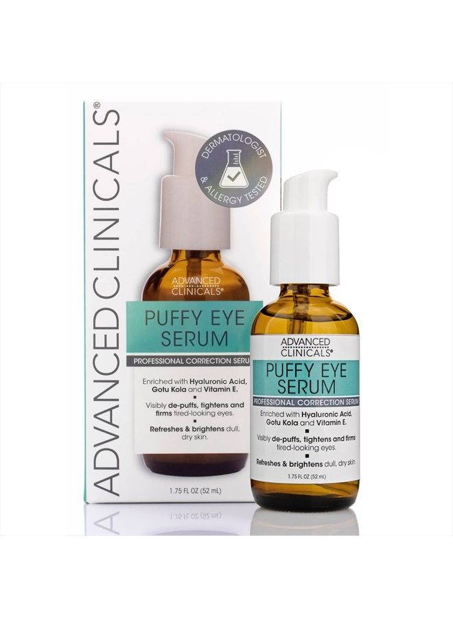 Advanced Clinicals Puffy Eyes Treatment Eye Serum Anti Aging, Brightening, & Firming Under Eye Serum with Vitamin E, Collagen, Gotu Kola, Caffeine, & Green Tea Helps Hydrate & Calm Puffiness by Advanced Clinicals - Image 1
