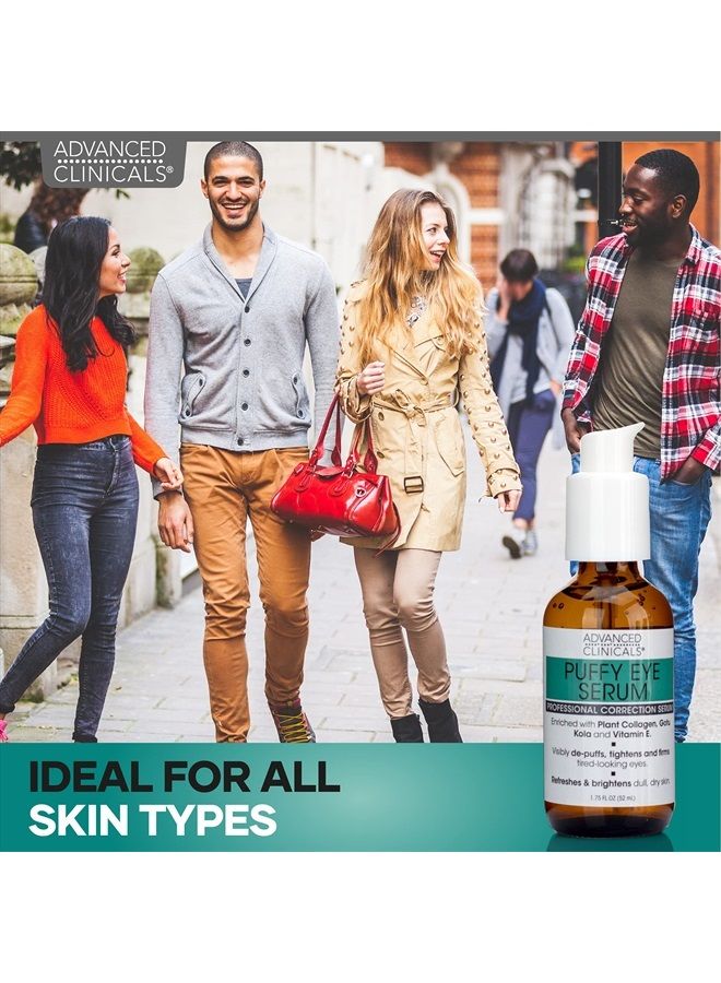 Advanced Clinicals Puffy Eyes Treatment Eye Serum Anti Aging, Brightening, & Firming Under Eye Serum with Vitamin E, Collagen, Gotu Kola, Caffeine, & Green Tea Helps Hydrate & Calm Puffiness by Advanced Clinicals - Image 3