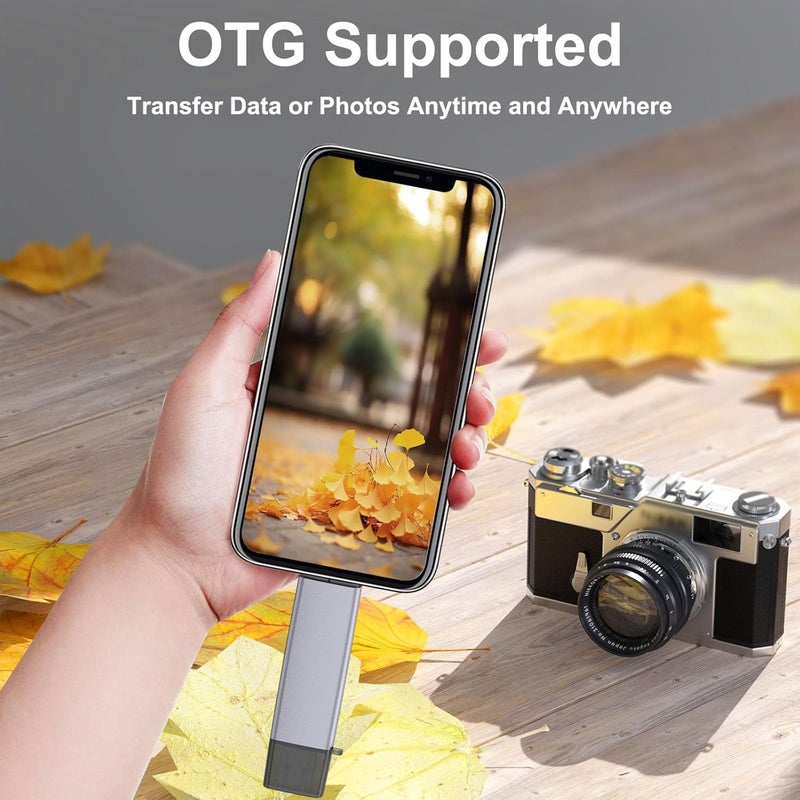 ديمارك قارئ بطاقات SD، محول USB 3.0/USB-C ثنائي المقبس لنقل البيانات عالي السرعة - Image 3