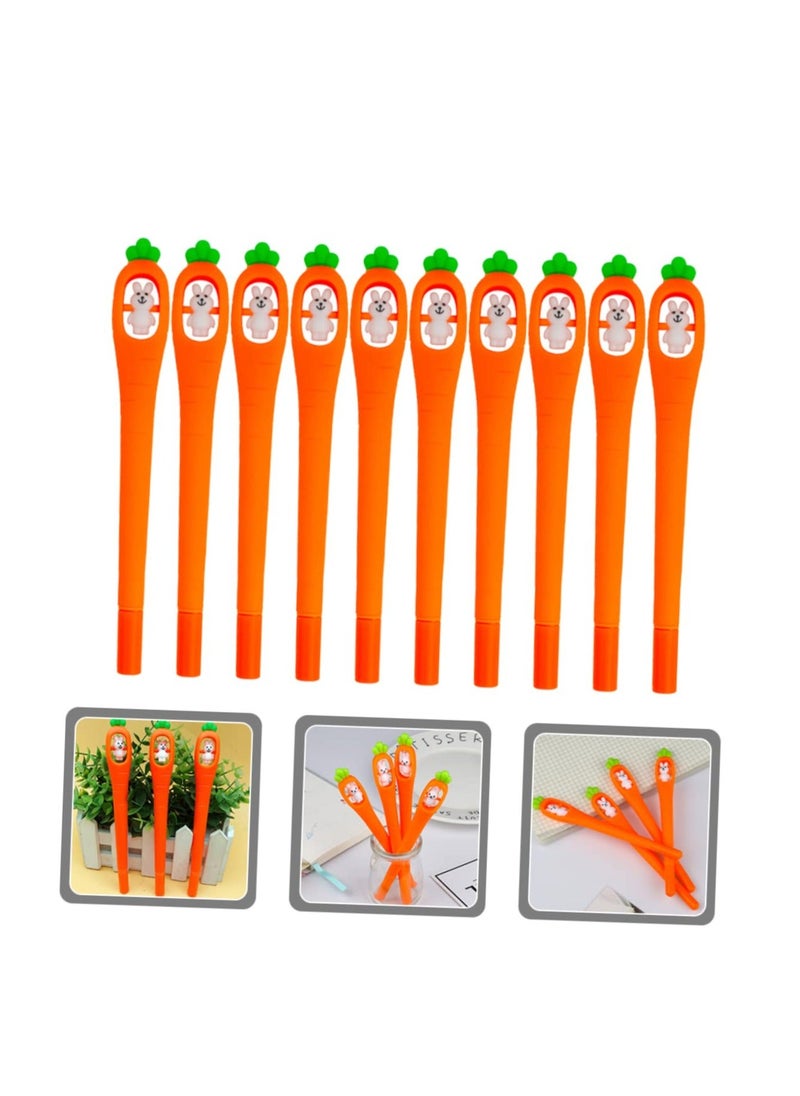 Generic 10pcs Carrot Pen Bulk Highlighters Mini Decor Japanese Highlighters Kids Fun Pens  Bunny Pen Ballpoint Pen Cartoon Writing Pens Adorable Rabbit Carrot Pens Student Pens Child  - Image 3