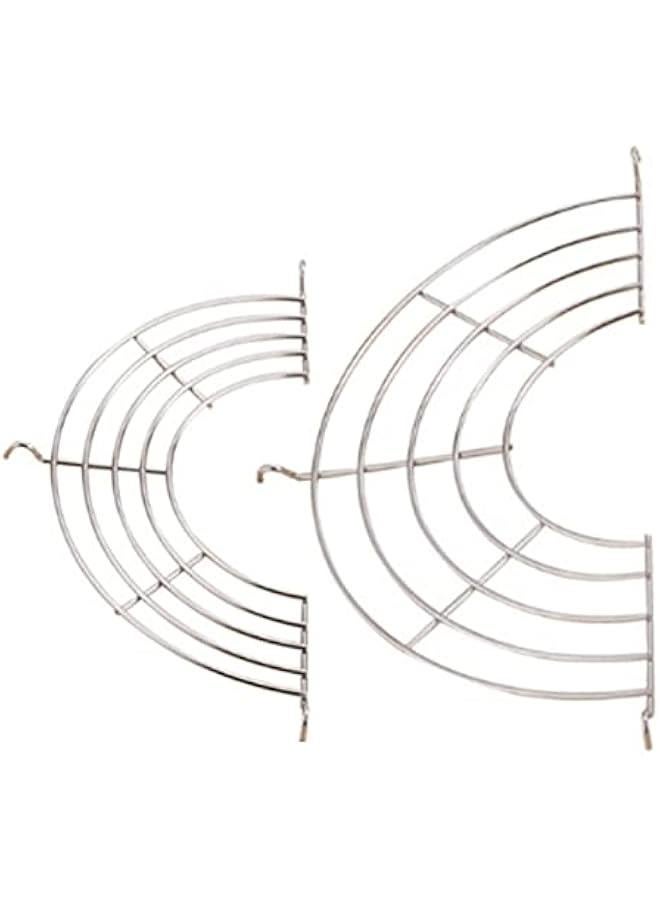 2PCS Stainless Steel Wok Shelf, Kitchen Wok Fry Pan Pot Stainless Steel Shelf Food Cooling Rack Semi circle Fried Food Strainers Cooling Racks Shelves for Kitchen(L) - Image 1