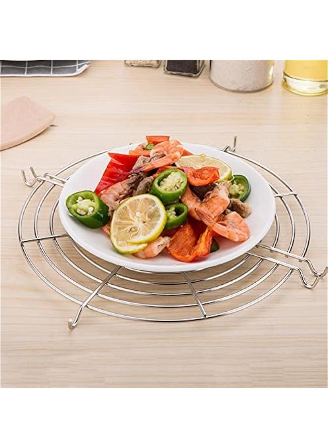 2PCS Stainless Steel Wok Shelf, Kitchen Wok Fry Pan Pot Stainless Steel Shelf Food Cooling Rack Semi circle Fried Food Strainers Cooling Racks Shelves for Kitchen(L) - Image 2