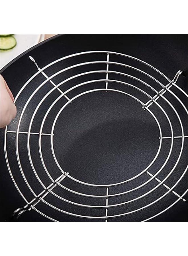 2PCS Stainless Steel Wok Shelf, Kitchen Wok Fry Pan Pot Stainless Steel Shelf Food Cooling Rack Semi circle Fried Food Strainers Cooling Racks Shelves for Kitchen(L) - Image 4