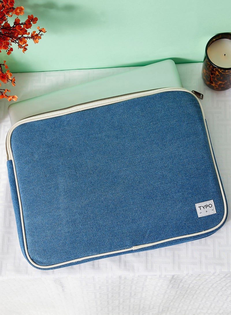 Typo Commute Take Me Away 15 Inch Laptop Case Blue Denim 2.0  - Image 1
