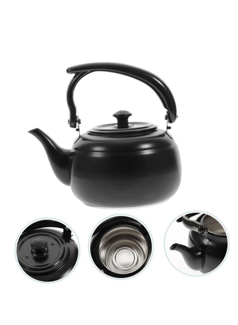 براد شاي باللون الاسود مزود بمصفاة اعشاب استانليس من الداخل لتصفية الاعشاب و الشاي - Image 2