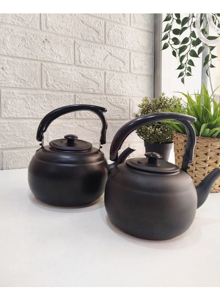 براد شاي باللون الاسود مزود بمصفاة اعشاب استانليس من الداخل لتصفية الاعشاب و الشاي - Image 3