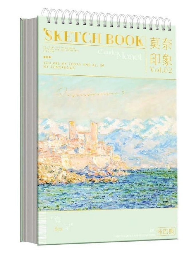 BlackZone A4 Sketching Book for Artist, A4 Thickened Sketchpad for Artist 60 Sheet, Students Hand-Painted Colored Lead Picture Album Sketch Book for Painting, Drawing, Art & Craft Work (Sea Green) - Image 1