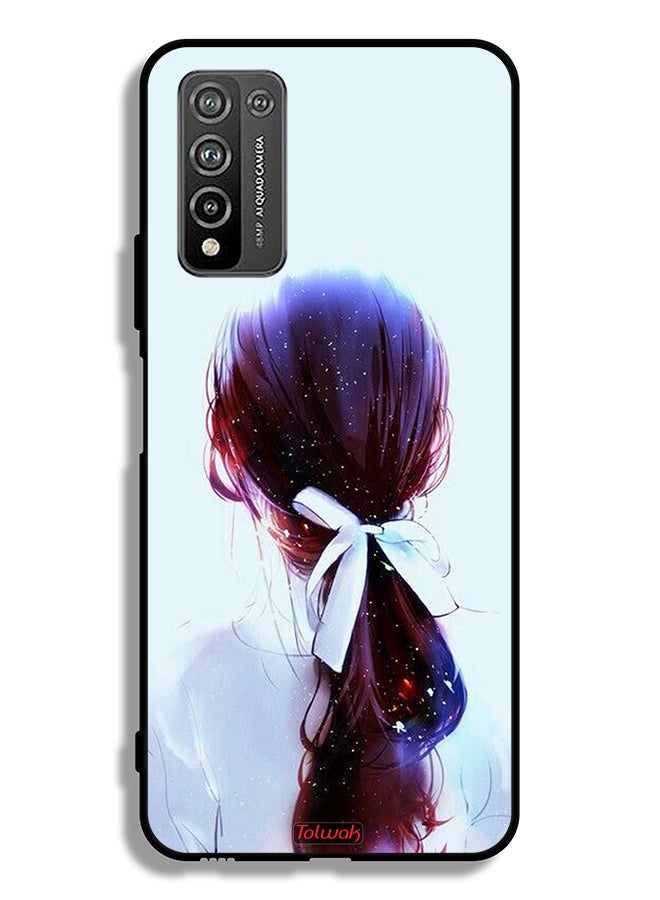 Tolwak Honor 10X Lite Protective Case Cover Tie Hair With Hairband Girl Art - Image 2
