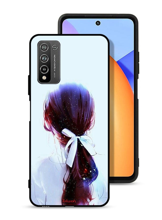 Tolwak Honor 10X Lite Protective Case Cover Tie Hair With Hairband Girl Art - Image 1