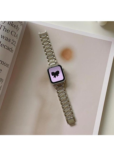 حزام ساعة ألماس بحافة رفيعة فاخرة وخفيفة الوزن لهاتف HuaweiGT4watch43GT21GT3pro Summer-اللون: كامل الماس-فضي-المواصفات: لواجهة HuaweiWatch4pro-22 مم
