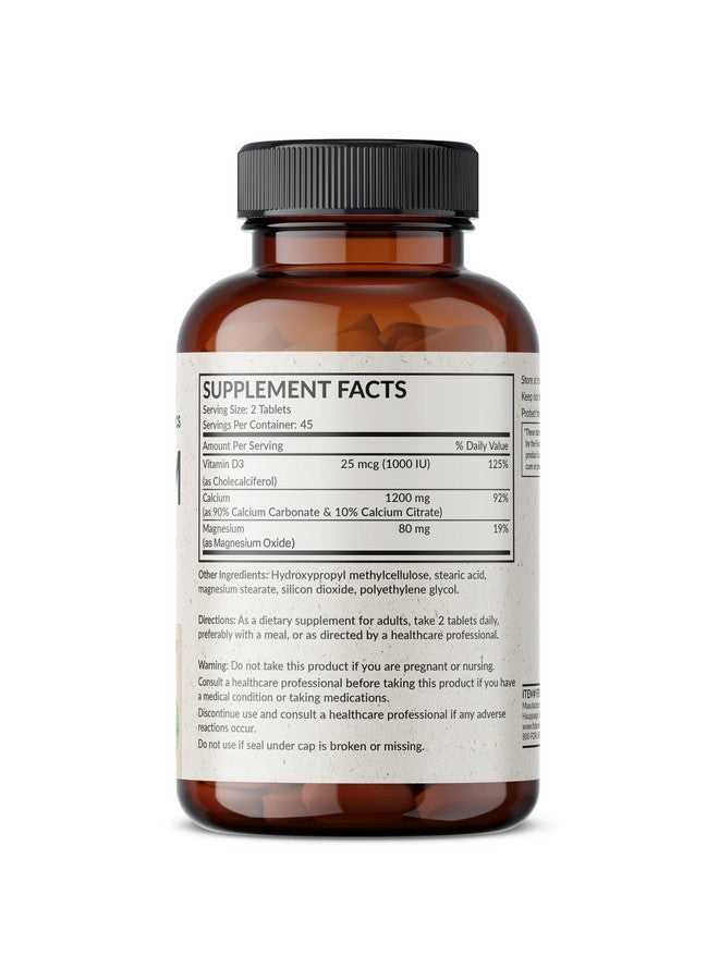 Futurebiotics Calcium 1200 MG Per Serving Sustained Release with Vitamin D3 1000 IU Per Serving Non-GMO, 90 Vegetarian Tablets - Image 2