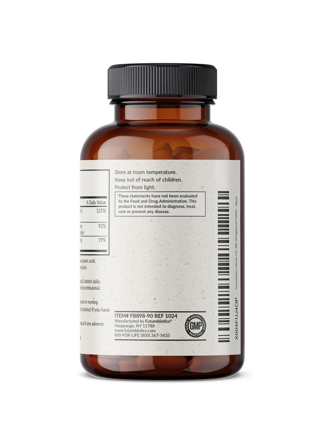 Futurebiotics Calcium 1200 MG Per Serving Sustained Release with Vitamin D3 1000 IU Per Serving Non-GMO, 90 Vegetarian Tablets - Image 5