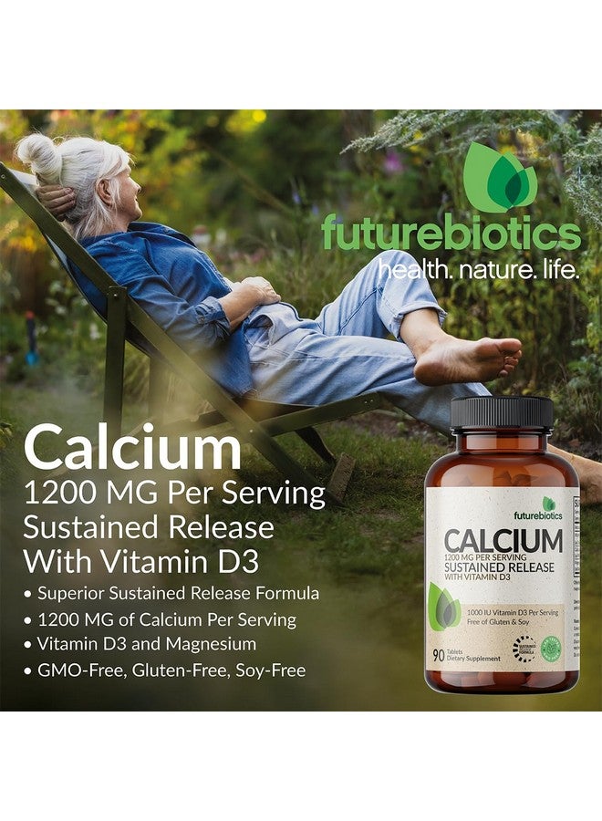 Futurebiotics Calcium 1200 MG Per Serving Sustained Release with Vitamin D3 1000 IU Per Serving Non-GMO, 90 Vegetarian Tablets - Image 3