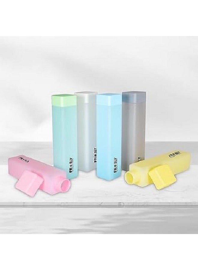 Attro Frosty Sleek & Compatible Square 900Ml Water Bottlesquarebottlefreezer Safe, Break Proof,Occupies Less Space, Food Grade Perfect for Gym, School, Office- Set of 3 Assorted - Plastic - Image 2
