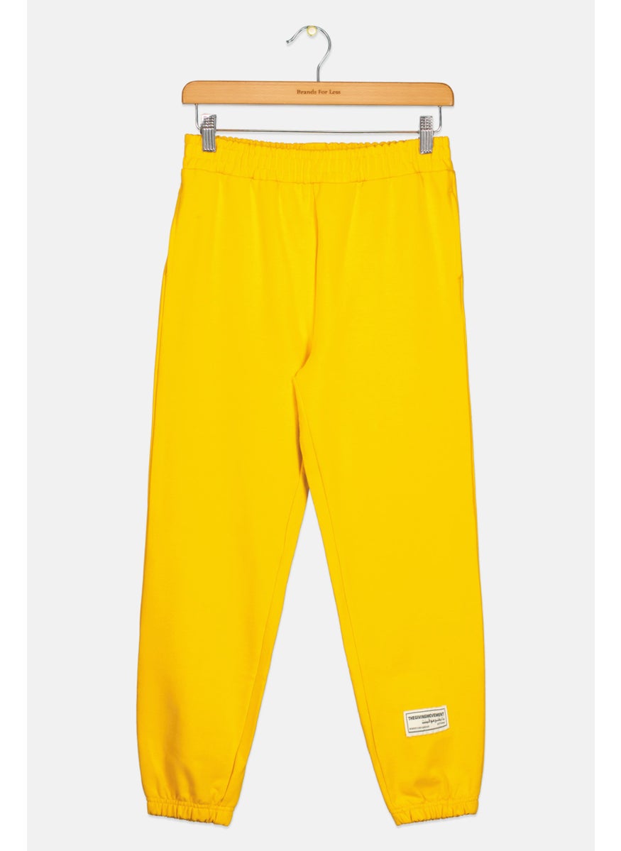 The Giving Movement Kids Boy Brand Logo Pull On Jogger Pant, Yellow  - Image 1