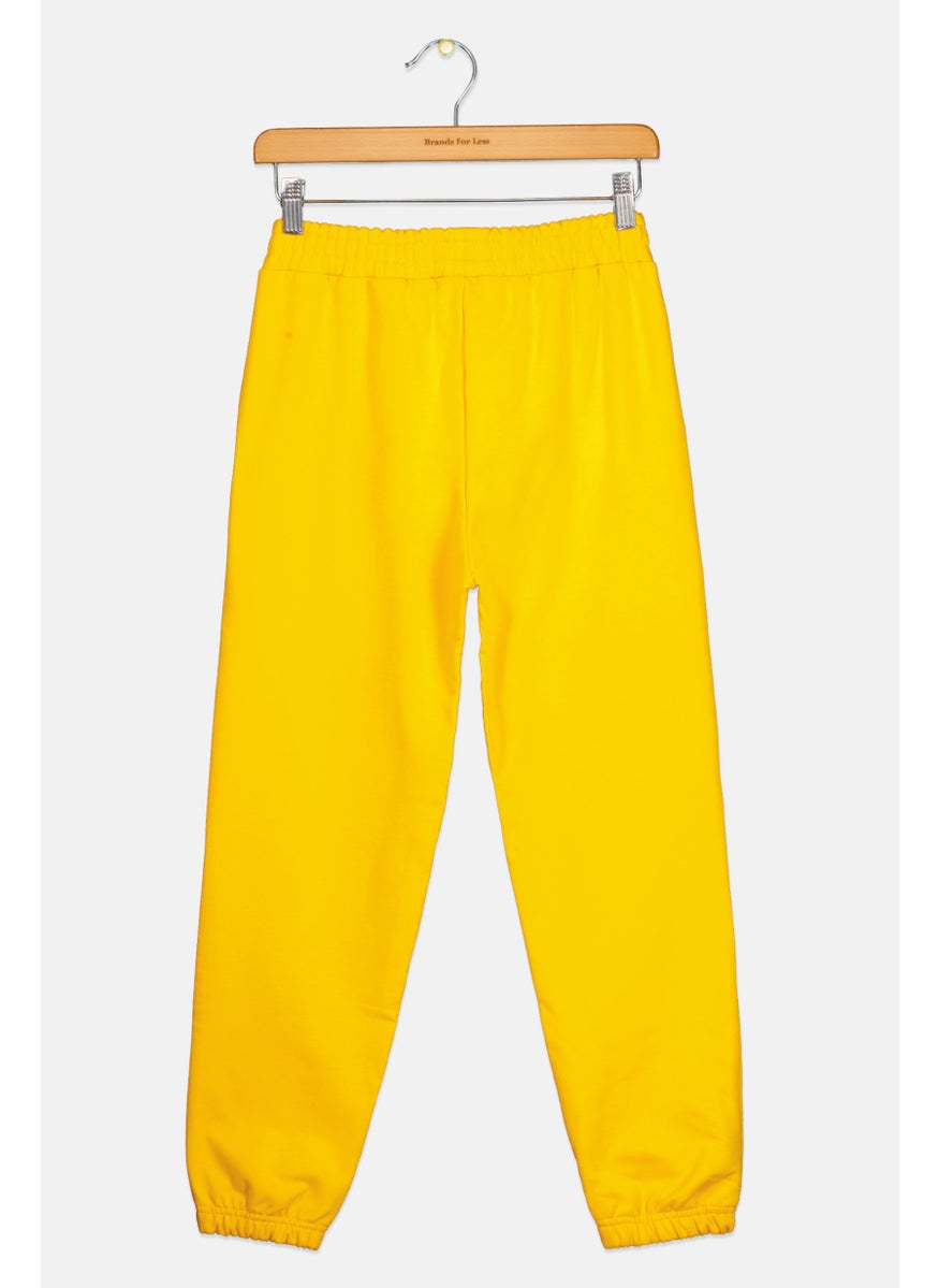 The Giving Movement Kids Boy Brand Logo Pull On Jogger Pant, Yellow  - Image 2