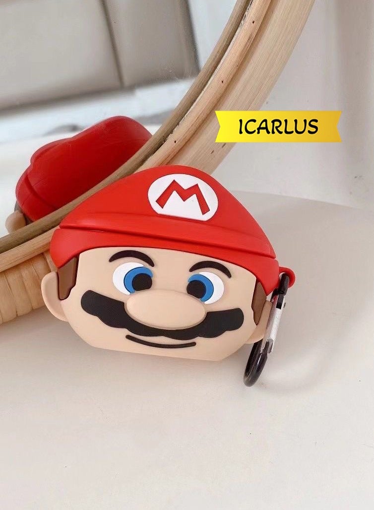 ICARLUS For AirPods 4 Case 3D Cartoon Cute Silicone Earbuds Cover - Super Marie - Image 1
