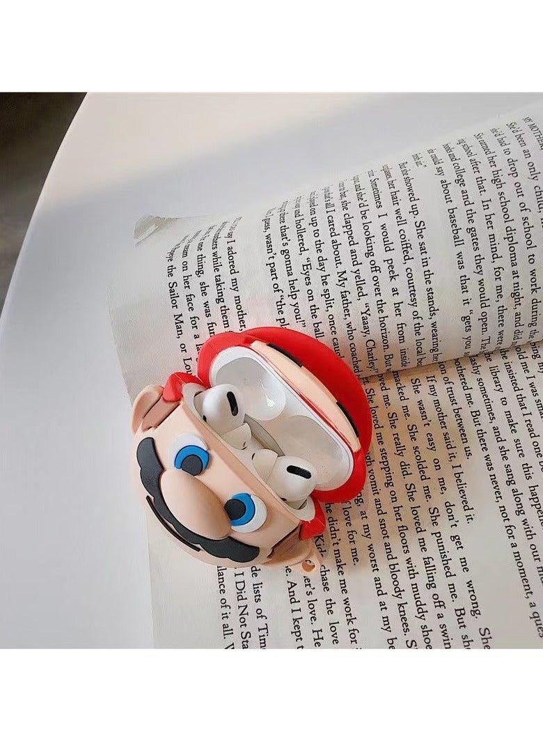 ICARLUS For AirPods 4 Case 3D Cartoon Cute Silicone Earbuds Cover - Super Marie - Image 3
