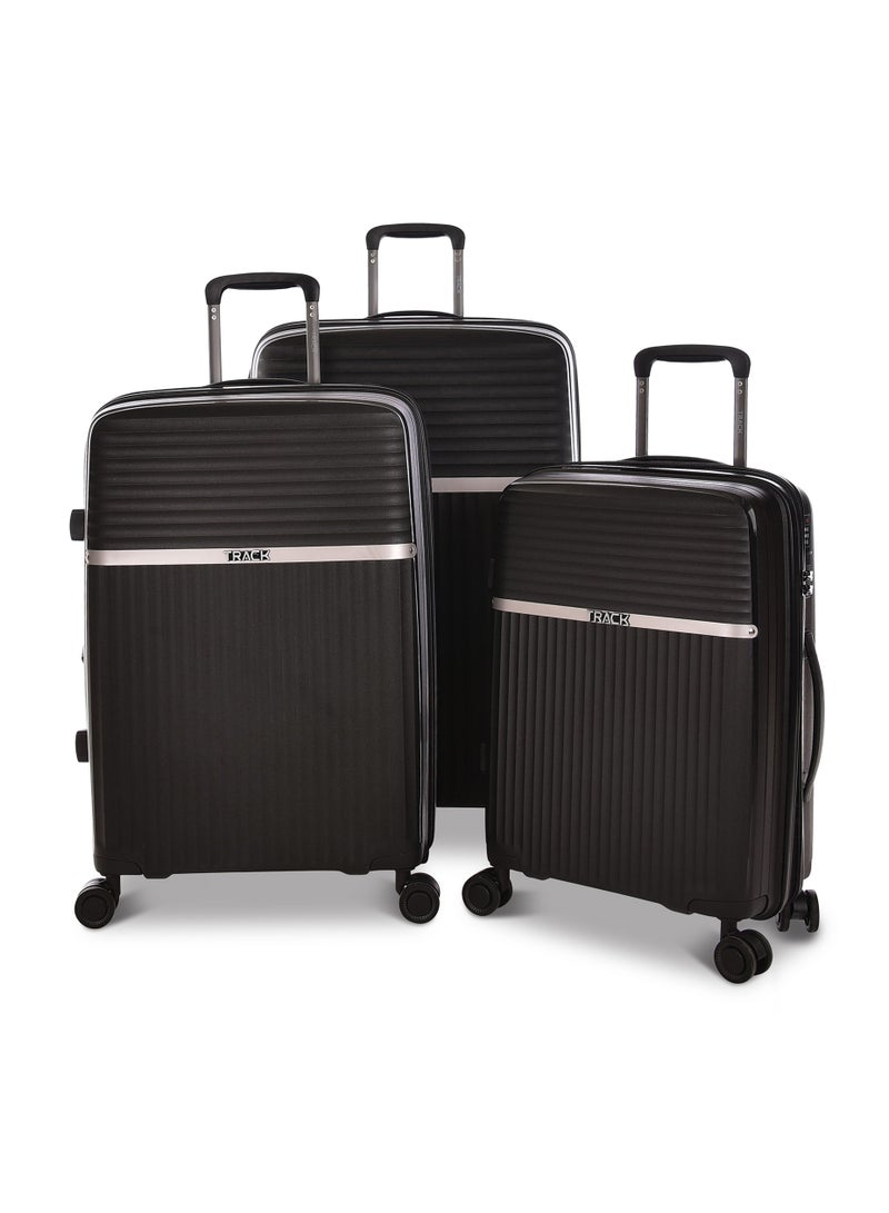 تراك طقم حقائب ترولي  بثلاث قطع أسود مقاس  بوصة - Image 1