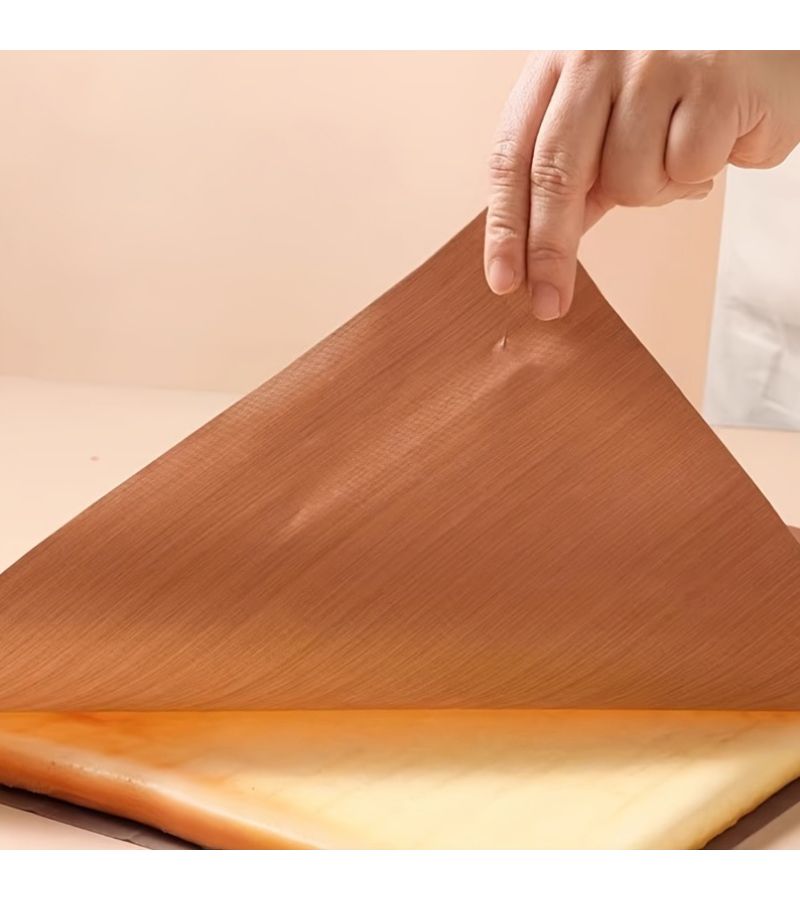 3pcs Brown 15.75x23.62in High Temperature Resistant Reusable Baking Mat Oil Proof Non Stick Oven Liner - Image 1