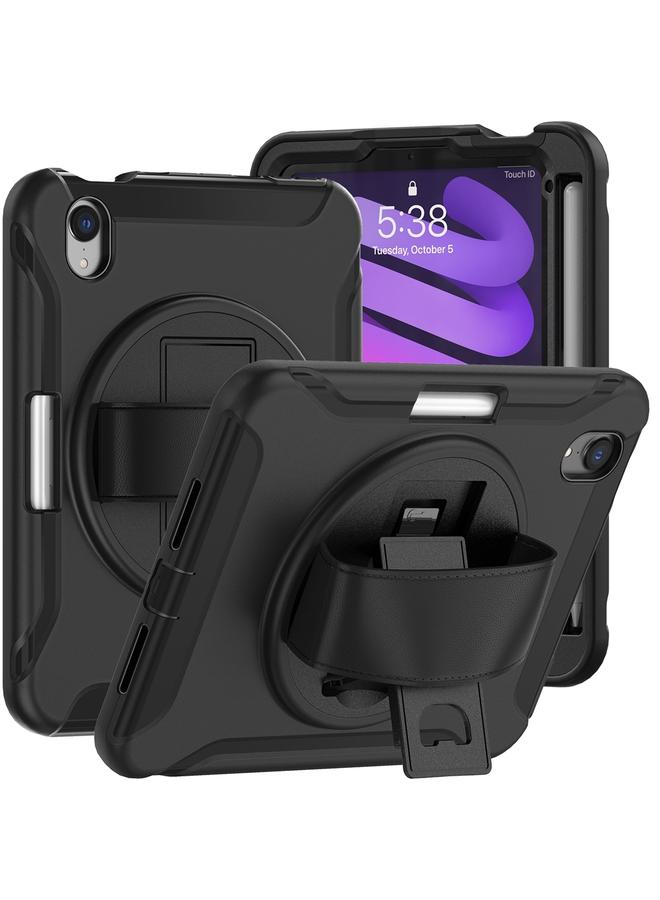 Zaboon Case For iPad mini 6 / mini 2024 360 Degree Rotation PC + TPU Protective Tablet Case with Holder & Hand-strap - Image 1