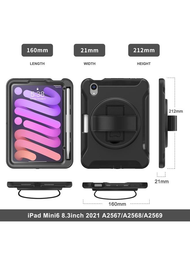 Zaboon Case For iPad mini 6 / mini 2024 360 Degree Rotation PC + TPU Protective Tablet Case with Holder & Hand-strap - Image 5