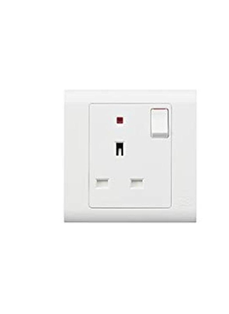 MK - Mk 13A 1Gang Sp Switch Socket With Neon Mv2657Whi - Image 1
