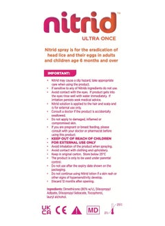 nitrid Nitrid Ultra Once Anti-Lice Lotion Spray with Comb 120ml  - Image 2