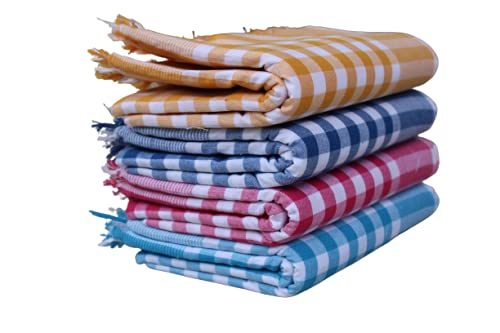 ASH Traders Cotton Chex Bath Towel Combo 300 GSM (Set of 2, Multicolor, 90 cm x 180 cm) Suitable for all men and women. Feel soft cotton - Image 4