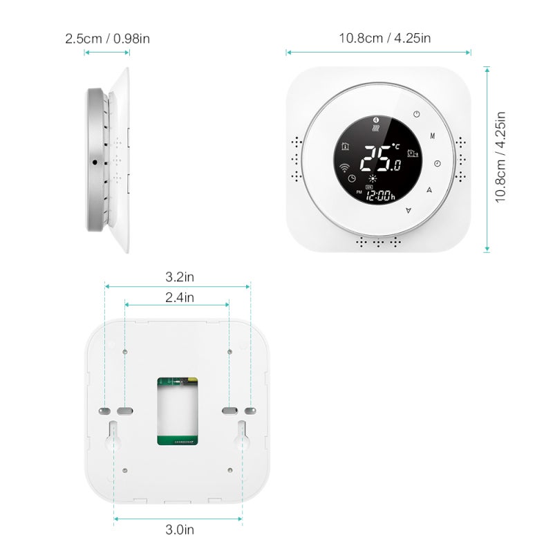 Smart Thermostat: 51mm Round Display Area 0.5℃ Accuracy - Touch Screen Simple Operation Wifi Thermostat for Smart Home Integration With Echo, Google Home and Tmall Genie - Image 5