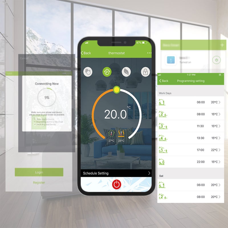 Smart Thermostat: 51mm Round Display Area 0.5℃ Accuracy - Touch Screen Simple Operation Wifi Thermostat for Smart Home Integration With Echo, Google Home and Tmall Genie - Image 3