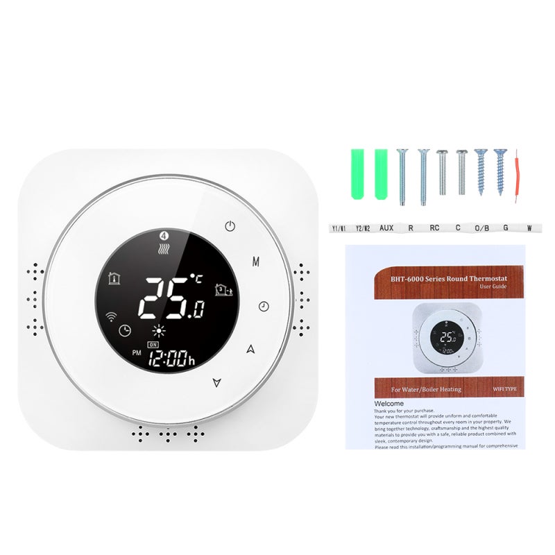 Smart Thermostat: 51mm Round Display Area 0.5℃ Accuracy - Touch Screen Simple Operation Wifi Thermostat for Smart Home Integration With Echo, Google Home and Tmall Genie - Image 4