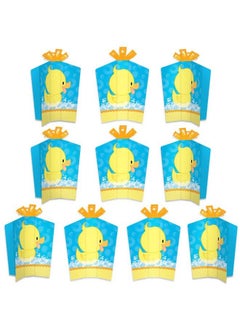 Big Dot of Happiness Ducky Duck Table Decorations Baby Shower Or Birthday Party Fold And Flare Centerpieces 10 Count  - Image 1