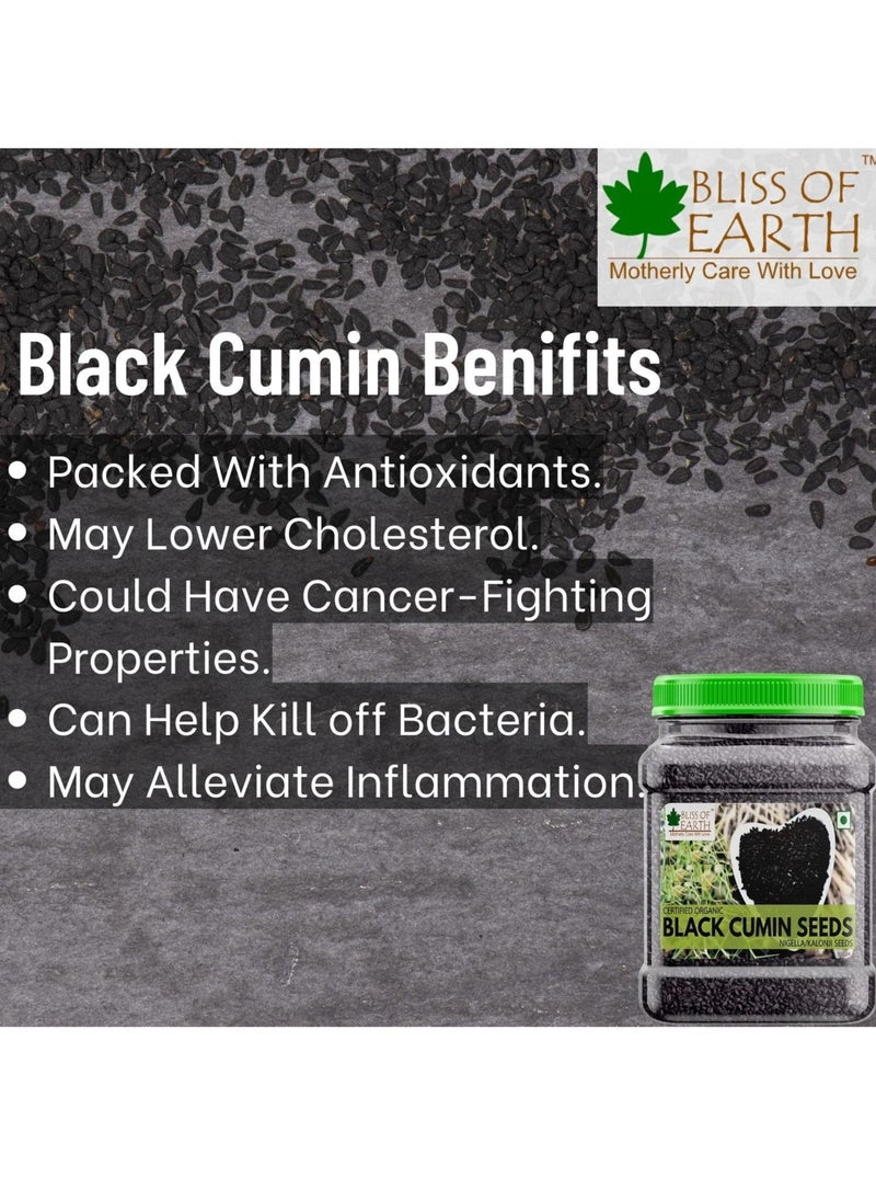 BLISS OF EARTH Certified Organic Nigella Kalonji Black Cumin Seeds 500GM  - Image 4